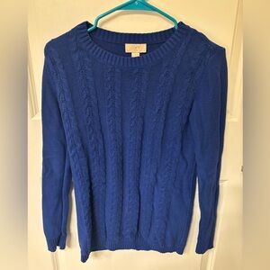 LOFT Outlet Blue Cable Sweater